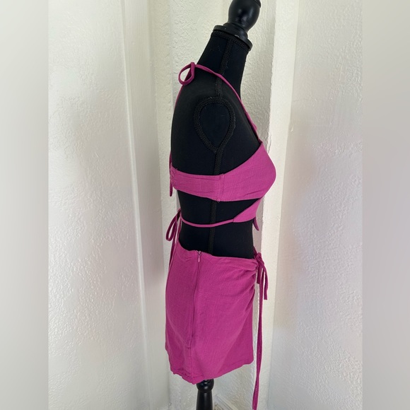 Linen Crop Top Skirt Set - Picture 3 of 5